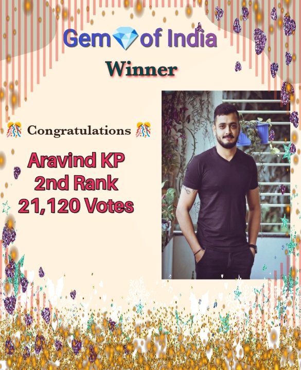 Congratulations All 💎❤️⭐ 

Winner's 💎❤️ 

#gem💎ofindia #indian_tvcouple 

2nd Rank - @aravind_kp

#aravindkp #aravindkp69 #arviya