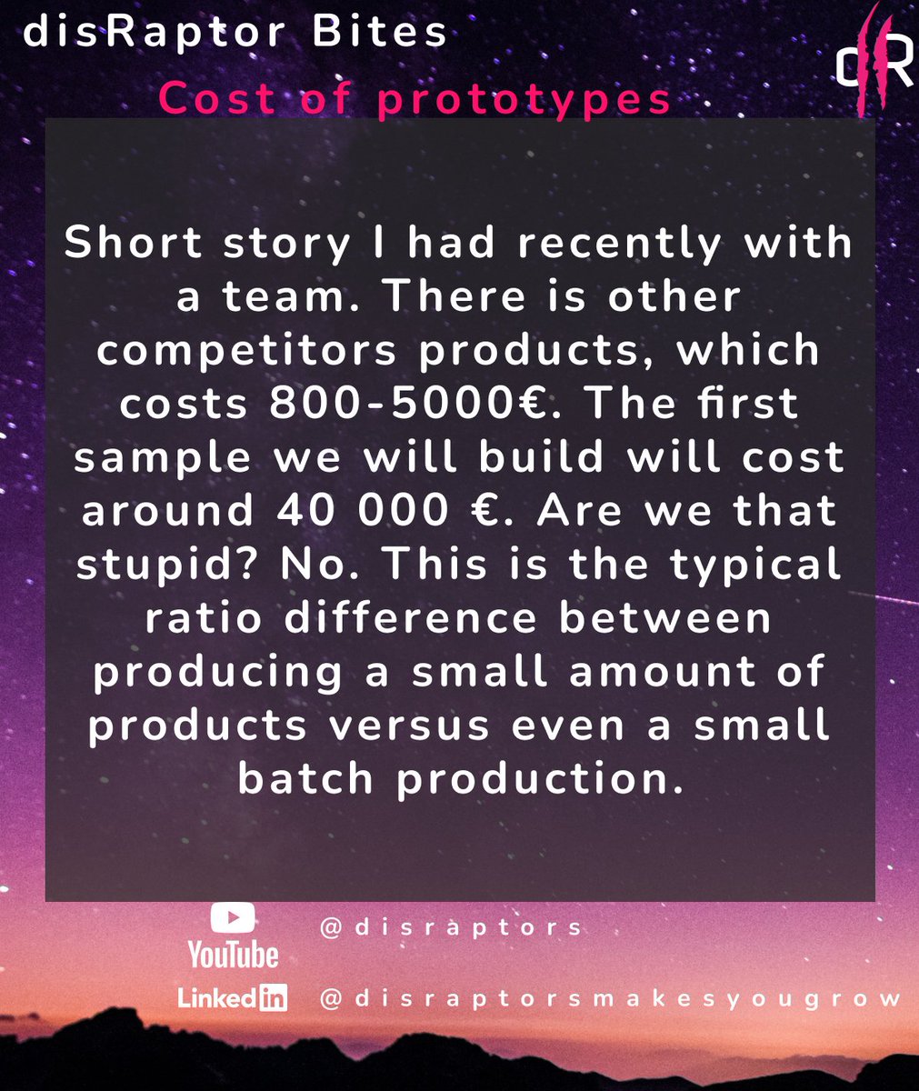 If you are preparing the financial plan for prototype building, consider this short story.

More info in our book: Lean Hardware Startup --> a.co/d/1EashHW

#startup
#innovation
#leanhardwarestartup
#leanstartup
#manufacturing
#production
#hardwarestartup
#hardware