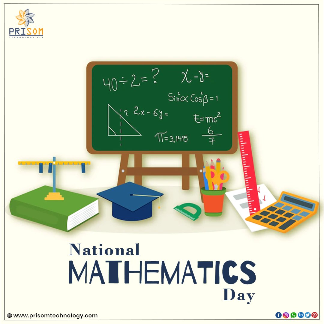 Mathematics Is The Best Thing In This World Because It Is True And Logical. Happy National Mathematics Day!
#mathematics #math #maths #science #physics #mathematician #mathmemes #calculus #prisom #prisomtechnologyllp #softwaredevelopmentcompany #ahemdabad #india