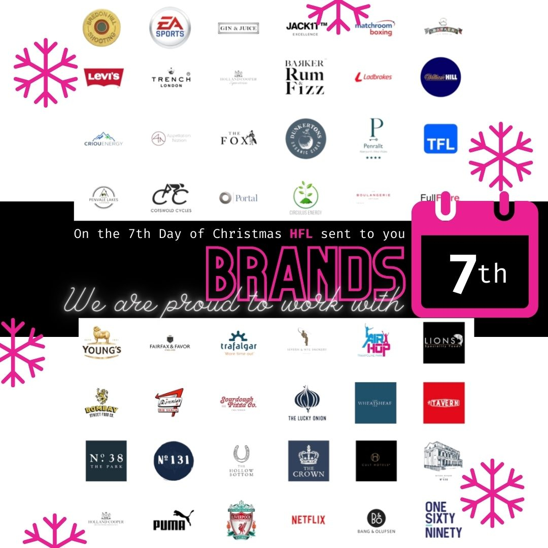 On the 7th day of Christmas HFL sent to you BRANDS we work with.
.
HFL are very happy to share with you a list of some of the brands that we very proud to be working with.
.
#HFLbroadband #HFL #Brands #BrandsWeWorkWith #Business #ITSupport #PrivateFibre #VoIP #ITSolutions #EventW