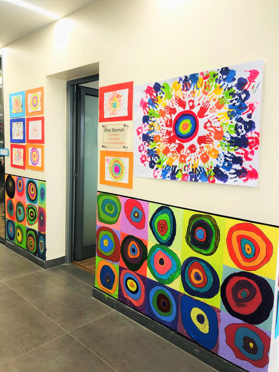 ICS_Amman's tweet photo. The #PrimaryICS Mural Painting #CCAsICS have completed their work of art, They designed and produced this Thai painted mural piece inspired by the work of Wassily Kandinsky. #ArtICS https://t.co/X8EL9XrB8g