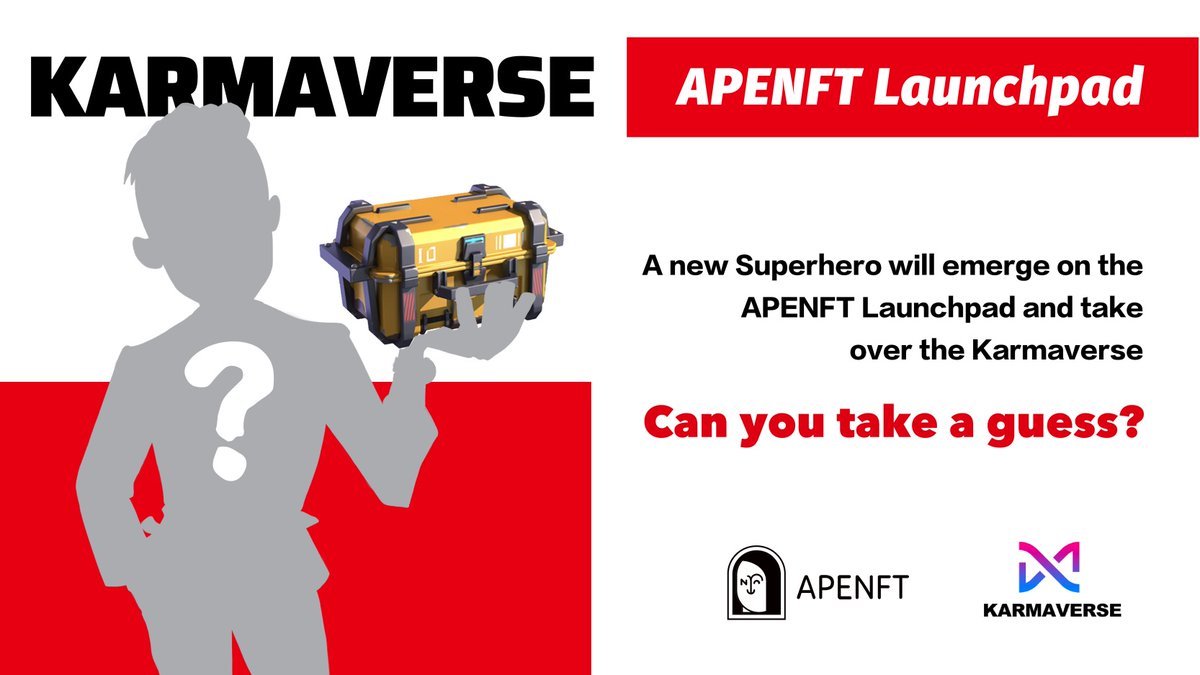 Another great project <a href="/Karmaverse_io/">KarmaVerse</a> is preparing to go live on the APENFT Launchpad 😁

A special Superhero will take over the Karmaverse. HINT: he's a popular leader in the Crypto space 😉

Let us know your guesses below!