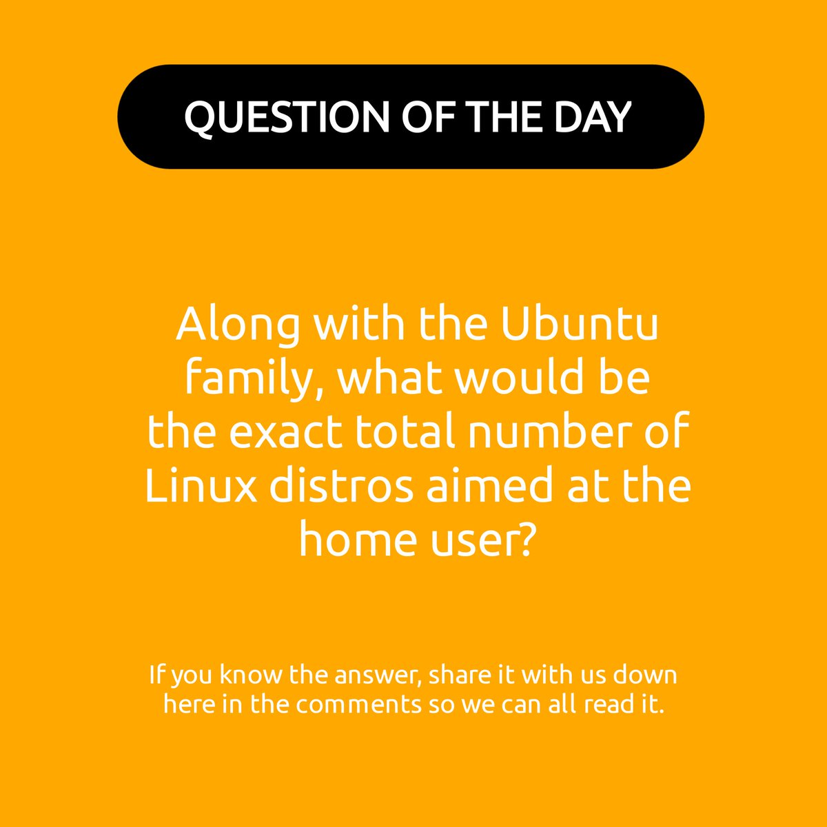 Do you know the answer to this question? 🐧

#ubuntu #linux #opensource