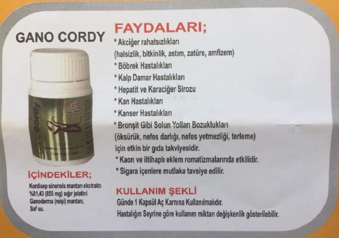 NetWorker_Ge's tweet photo. Gano Cordy Gıda Takviyesi Kapsül

⤵️

#Çarşamba #sağlıkbakanlığı #Bağışıklık #Covid19 #Sağlık https://t.co/go8v6lNym4
