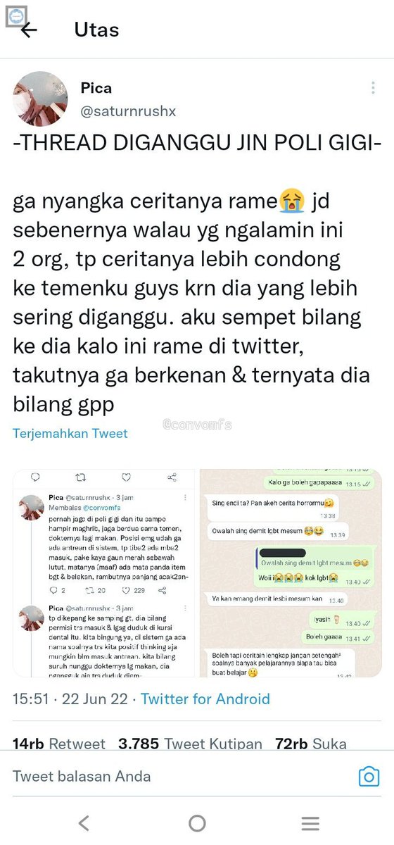 convomfs's tweet photo. 💭 Cerita horror ini harus difilmin gak sih soalnya anti mainstream banget dan nyeremin 😫😩 https://t.co/cjHtCQkIjN