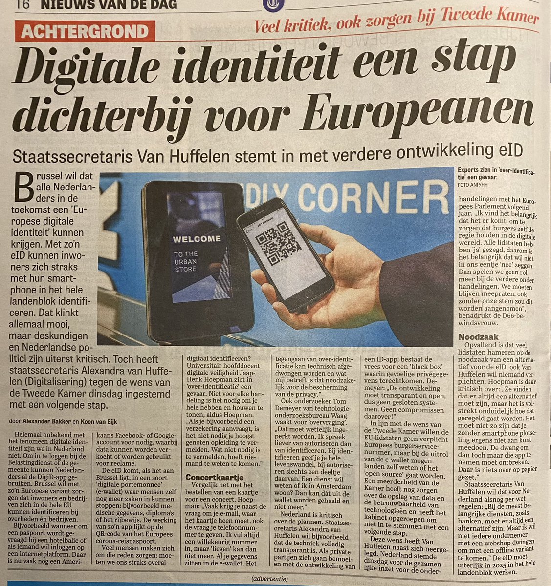 hsdvries's tweet image. Digitale identiteit een stap dichterbij voor Europeanen. Kamer is tegen maar van Huffelen (D66) zet gewoon door. Op naar totale controle over het volk.