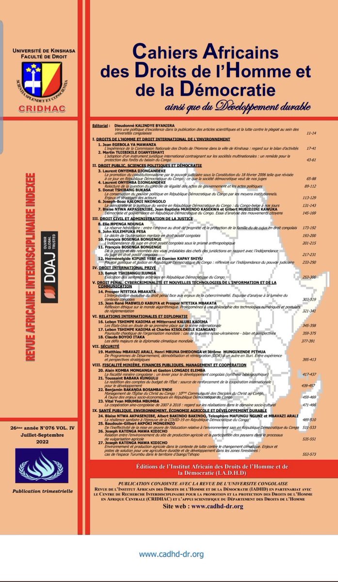 LOnyemba's tweet photo. #SCIENCE: J’annonce à mes amis et à la communauté scientifique la publication de mes deux articles: N.3&amp;4. Disponible pour vos critiques! Avez-vous un petit mot gentil? https://t.co/AqeI571A7y