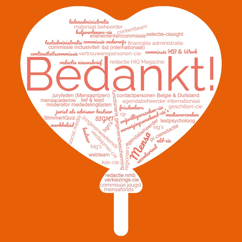 Op deze nationale vrijwilligersdag kan een bedankje aan alle vrijwilligers van <a href="/MensaNederland/">MensaNederland</a> natuurlijk niet ontbreken: Heel hartelijk dank voor jullie niet-aflatende inzet, mede dankzij jullie hebben we zo'n fijne vereniging!
#hoogbegaafd #vrijwilligers #vereniging #bedankt