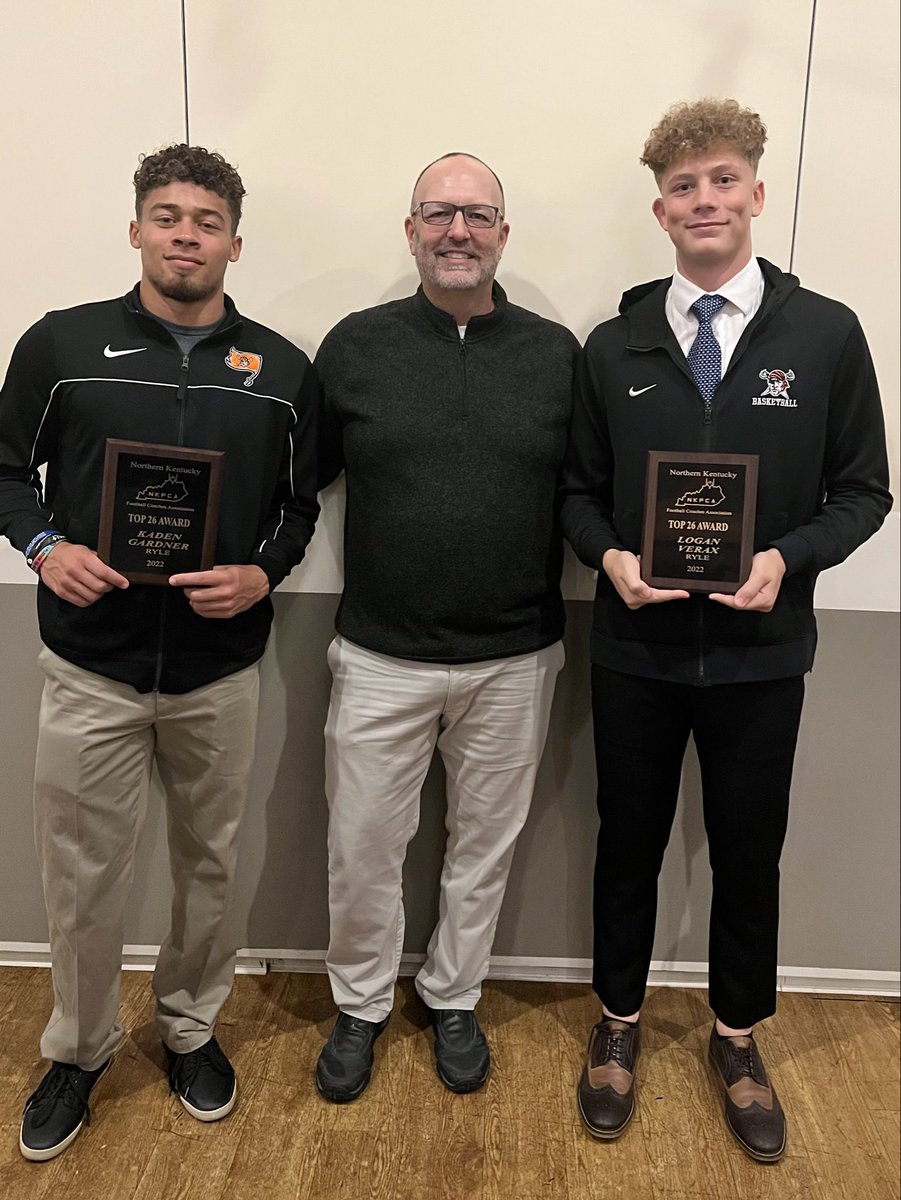 Ryle Football:  Congrats <a href="/KadenGardner9/">Kaden Gardner</a> &amp; <a href="/LoganVerax/">logan verax</a>  for being honored NKY Top 26