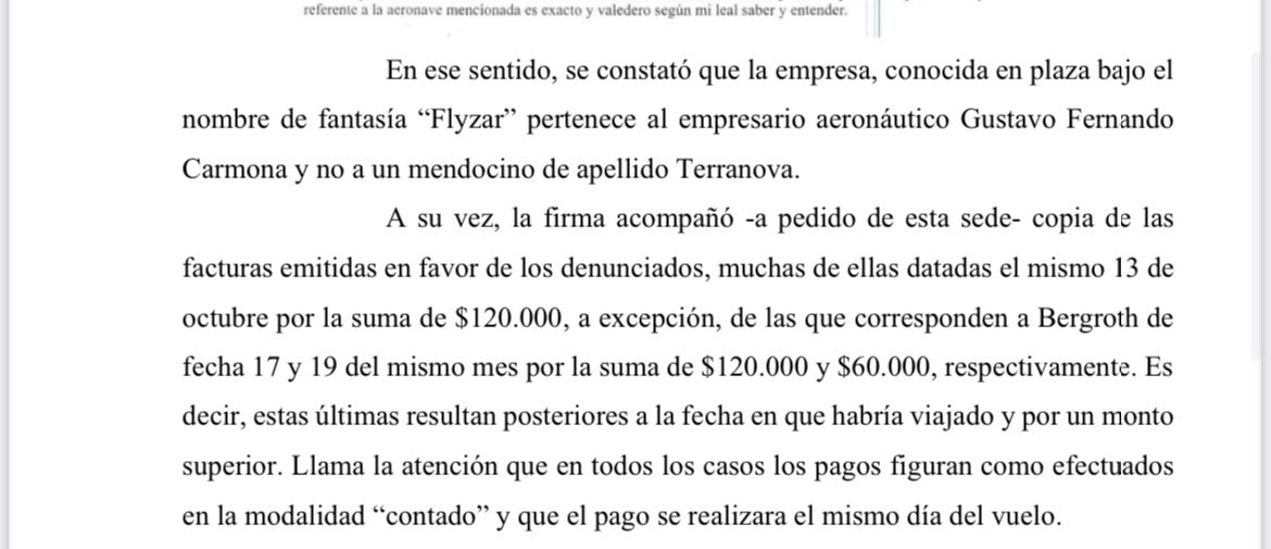 rosarioa's tweet photo. 🚨La fiscal de Bariloche imputó a quienes viajaron en el vuelo a Lago Escondido. 
Sobre las facturas asegura que llama la atención que todos los pagos hayan sido en efectivo. https://t.co/cfzq7WAanV