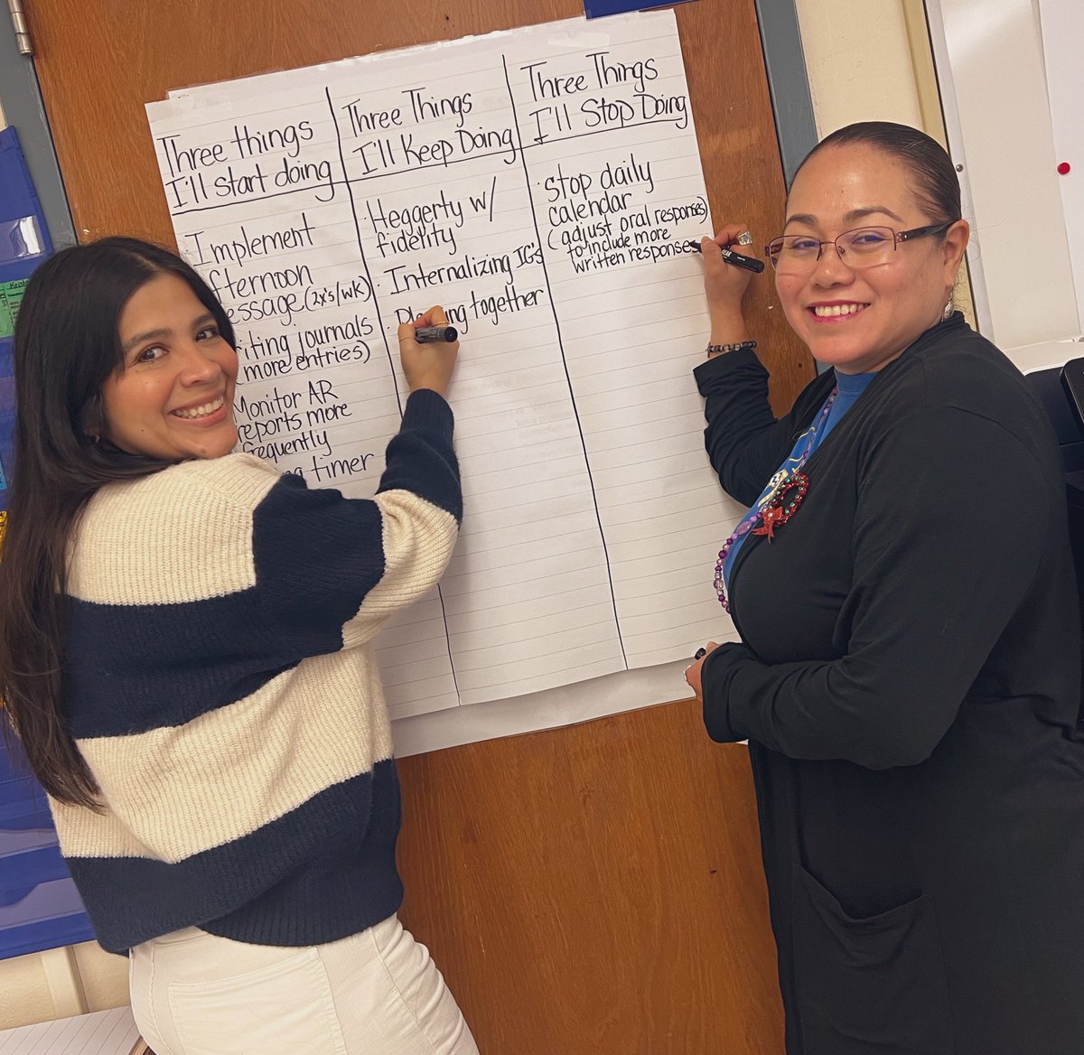 Our 1st and 5th grade teachers hard at work today in PLC! Our teachers reviewed data and made a game plan to help our students be successful! Great collaboration today ladies! 💙💛#PioneerPride  <a href="/AmyL5555/">Amy Gonzalez</a>