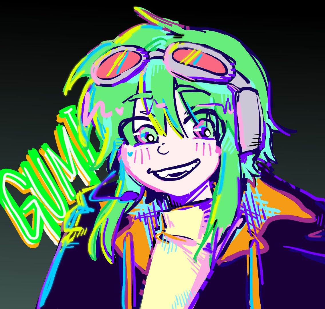 Zebreh_'s tweet photo. i do enjoy drawing with neon colours, as do i also enjoy gumi's songs

#fanart #Vocaloid https://t.co/3LOl9MrQFU