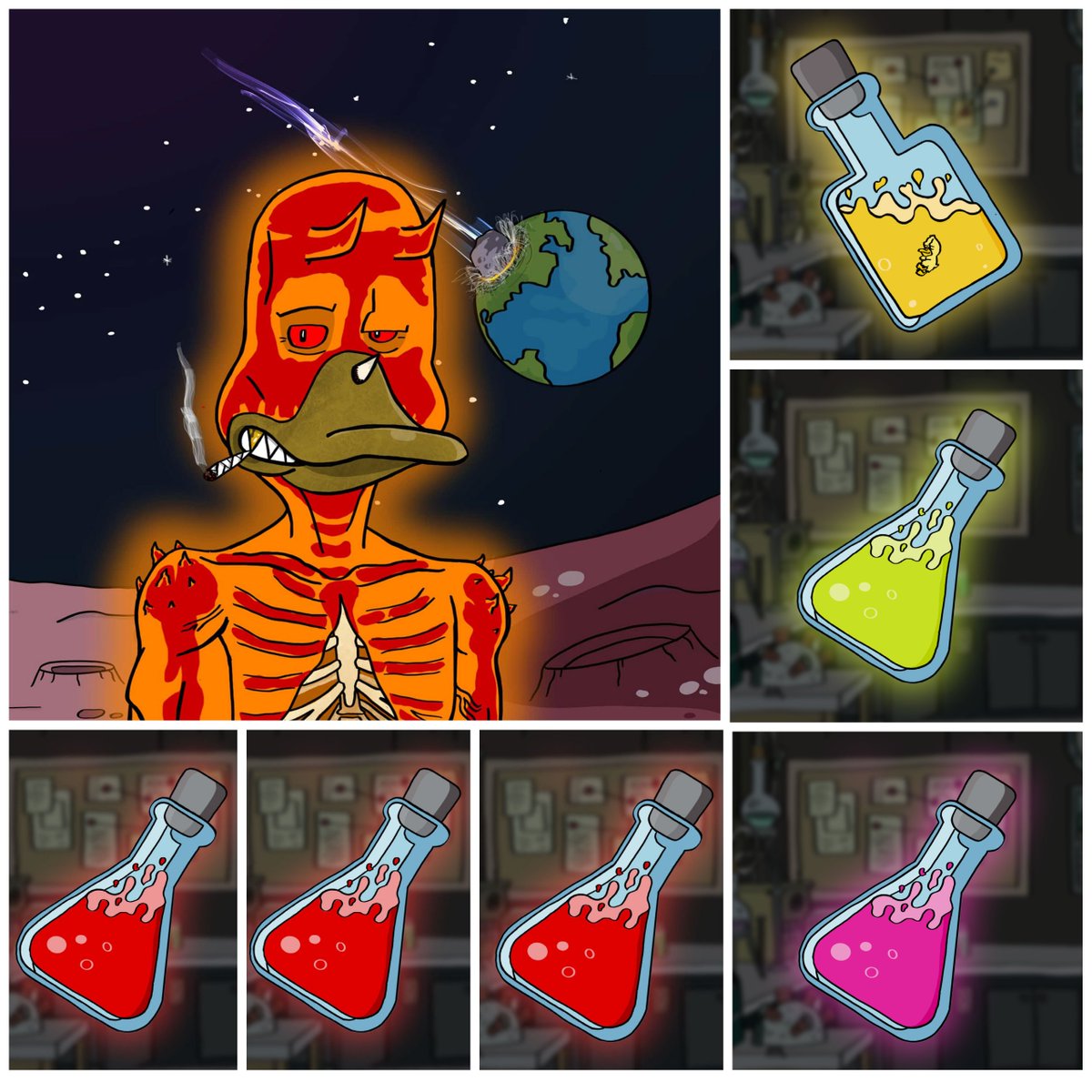 zeent_eth's tweet photo. Cloned a hell duck, gave it a few more potions, and motherofgod this happened. 

@NoncoDucks has always returned something of equal or greater value to those that risk their ducks. i'll burn the entire collection for hand-drawn 1-1's from @DuckingArtist like this. Thanks bud! https://t.co/9LPI6SfQti