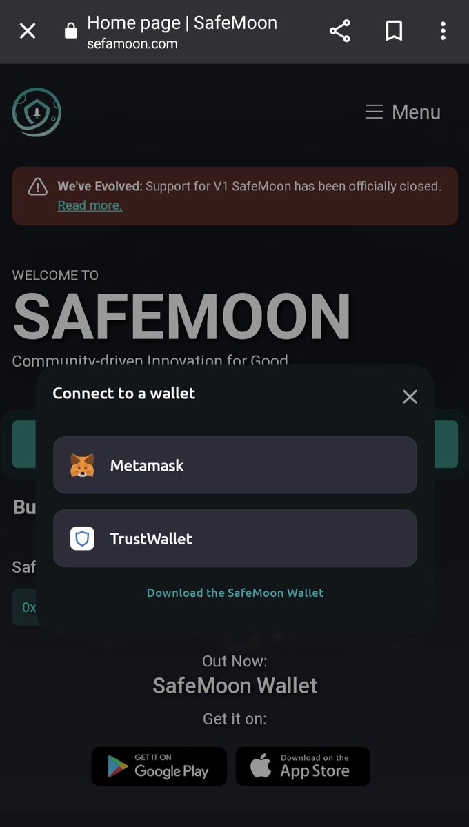 safemoon_knight's tweet photo. 🚨 ALERT 🚨

When googling "safemoon" there's a sponsored safemoon website that pops up. This is what happens when you click on the site.

This site looks almost exactly the same as the actual website.

🦇DO NOT CONNECT UR WALLET🦇 https://t.co/J37P0qOCAh