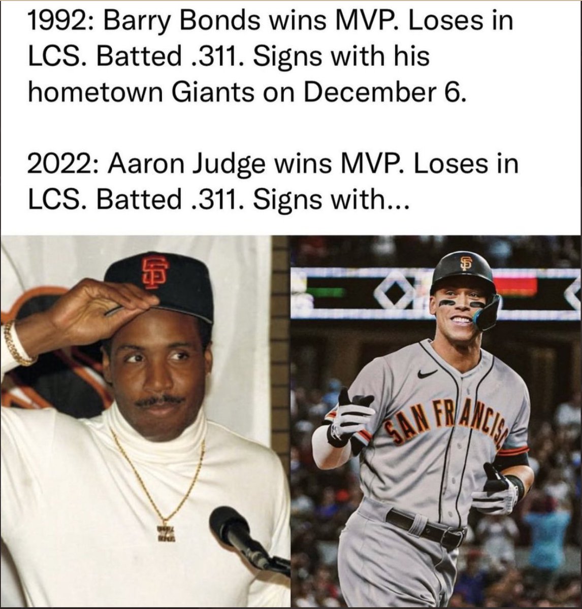dupestah's tweet photo. @TheJudge44 finish the sentence. #SFGiants #JudgeToSF https://t.co/i9AjKS2wwr