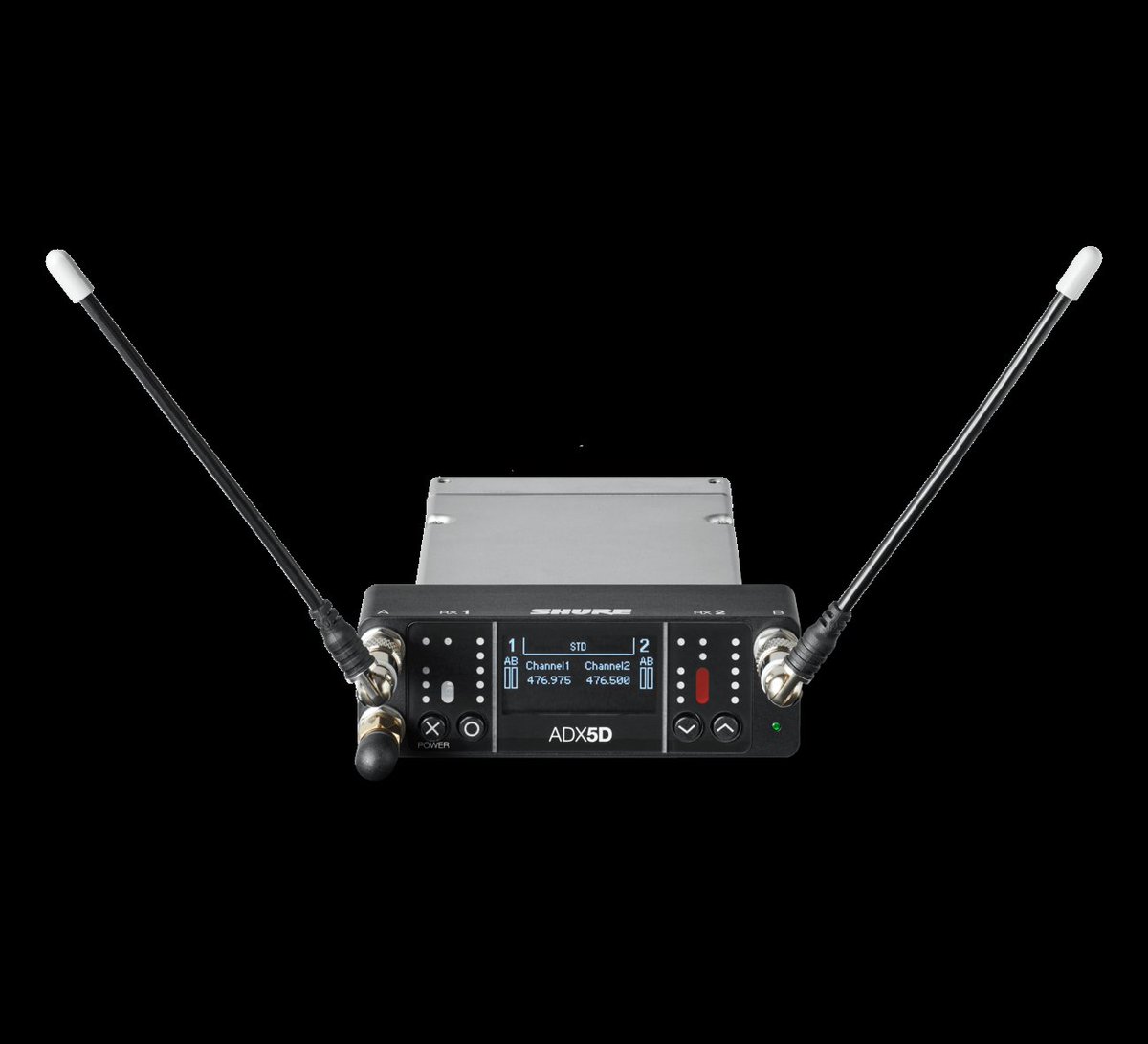 Shure ADX5D Axient portable dual-channel  wireless receiver sets a new standard in spectral efficiency.  performance features include wide tuning, low latency, and High Density (HD) mode,  find more..shure.com/en-ASIA/produc….  <a href="/gamasounddubai/">Gamasound</a> #gamasoundd @Audio @wireless