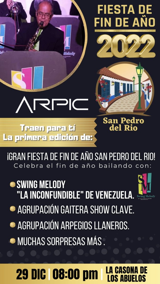 29 de Diciembre 2022 
Fiesta de Fin de año en la casona de los abuelos. 

San Pedro del Rio 

 instagram.com/stories/sanped…