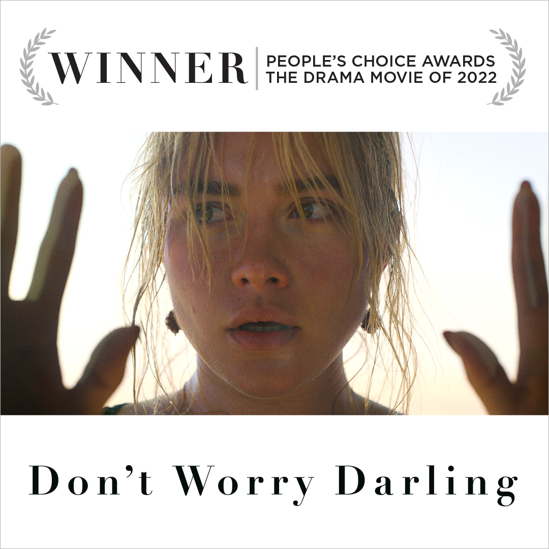 Congratulations to the cast and crew of #DontWorryDarling on being named The Drama Movie of 2022 at this year’s @PeoplesChoice Awards!