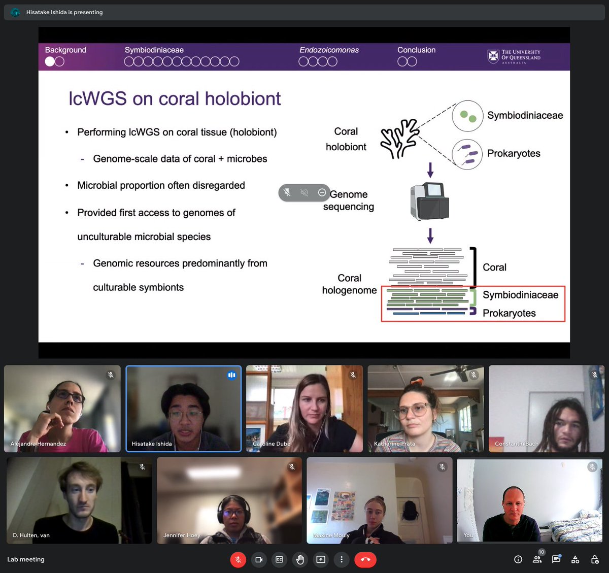 Reefscape Genomics Lab @ CalAcademy (@reefscapegenomx) on Twitter photo Special thanks to <a href="/hisatake_ishida/">Hisatake (Take) Ishida</a> who joined our lab meeting today to present his interesting metagenomic work on Symbiodiniaceae & Prokaryotes in Acropora! Special thanks to <a href="/hisatake_ishida/">Hisatake (Take) Ishida</a> who joined our lab meeting today to present his interesting metagenomic work on Symbiodiniaceae & Prokaryotes in Acropora!