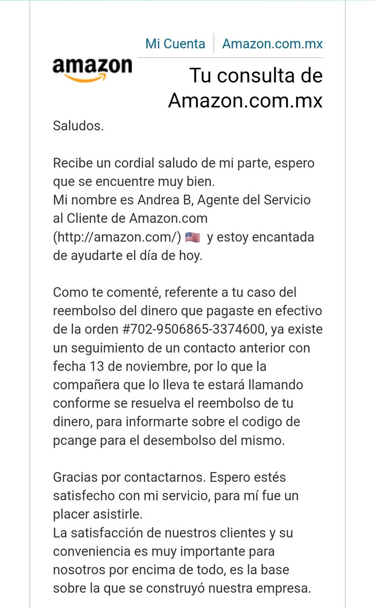 MarioTrilce's tweet photo. @amazonmex @Profeco #fraude #incumplimiento #SinRespuesta Una empresa millonaria no puede resolverme en 2 meses un asunto de $400 pesos. No se trata de dinero sino de respeto. https://t.co/5T4QA11BVu