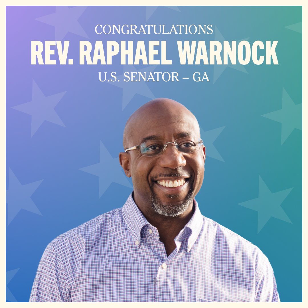 TheDemocrats's tweet photo. It's official: @ReverendWarnock is headed back to the U.S. Senate! https://t.co/crMUXA7CXk