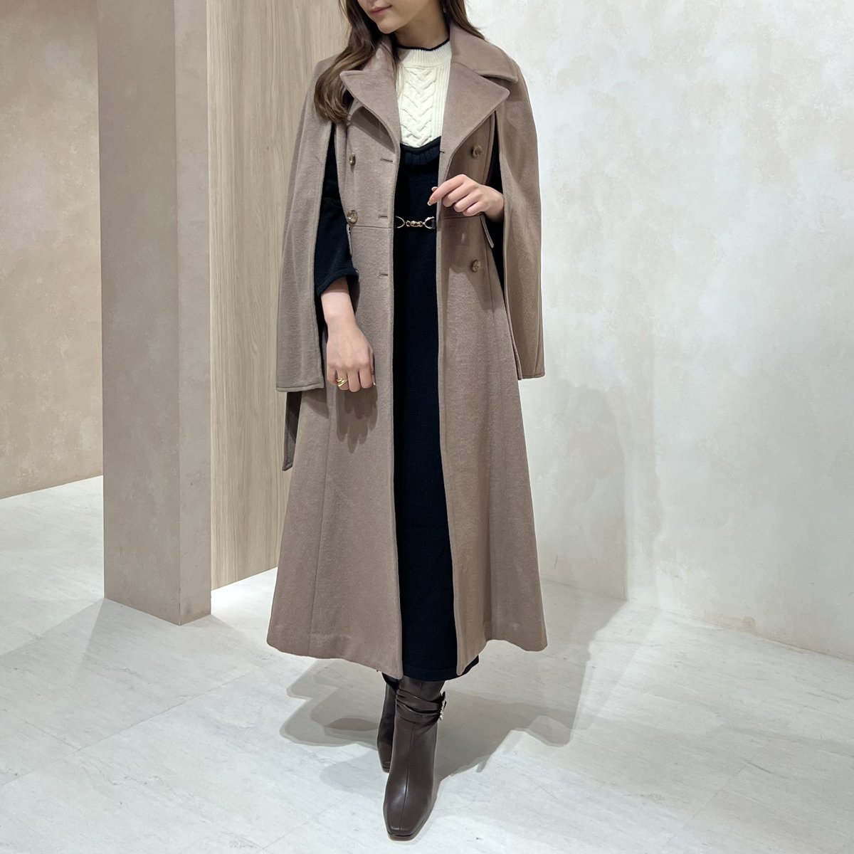 Mademoiselle 2Way Long Coat | camel - ロングコート