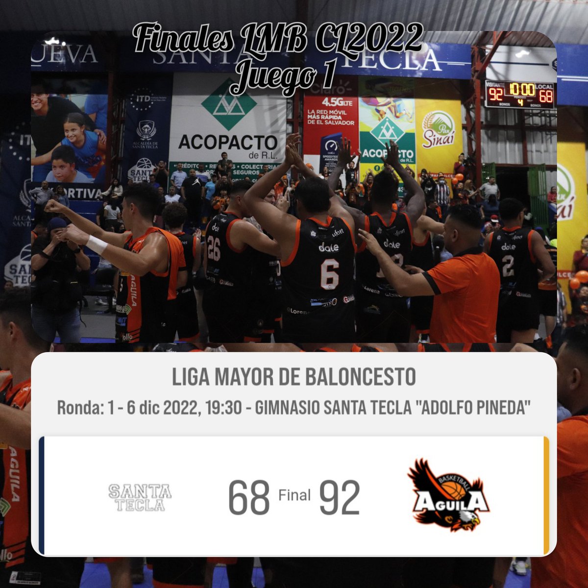 fanslmbylmbfsv's tweet photo. El Primero es para @Aguila_BKB esta noche los emplumados tuvieron una gran noche y juego en el cual dominaron a @SantaTeclaBKB en su propia casa #FansLMByLMBFElSalvador
#CL2022 #LMB #LMBElSalvador #ESABKB https://t.co/rAZ2S5J1RC