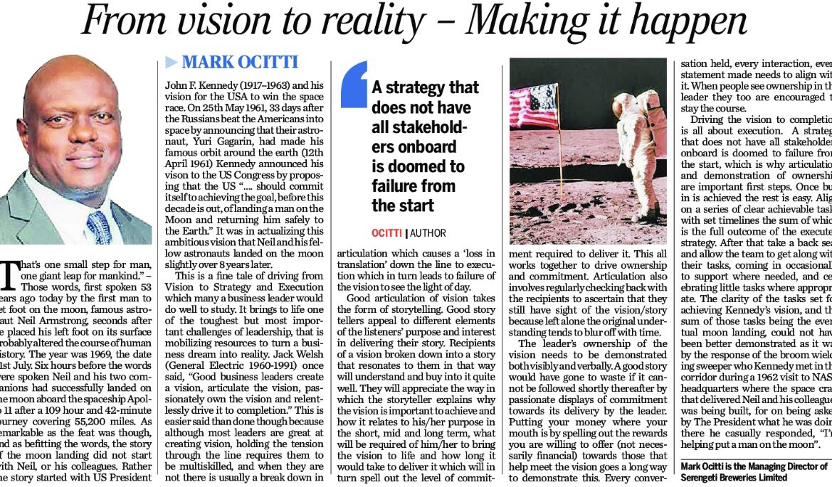From vision to reality- Making it happen.