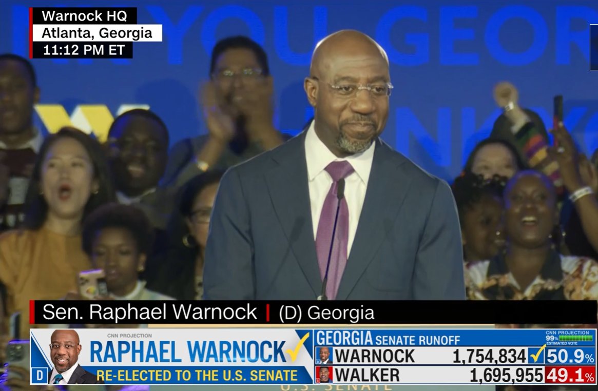 JonesHowDareYou's tweet photo. Warnock just stepping up to speak now. #uspoli #RunOff2022 #WarnockforSenate https://t.co/ZsKt99zpNn