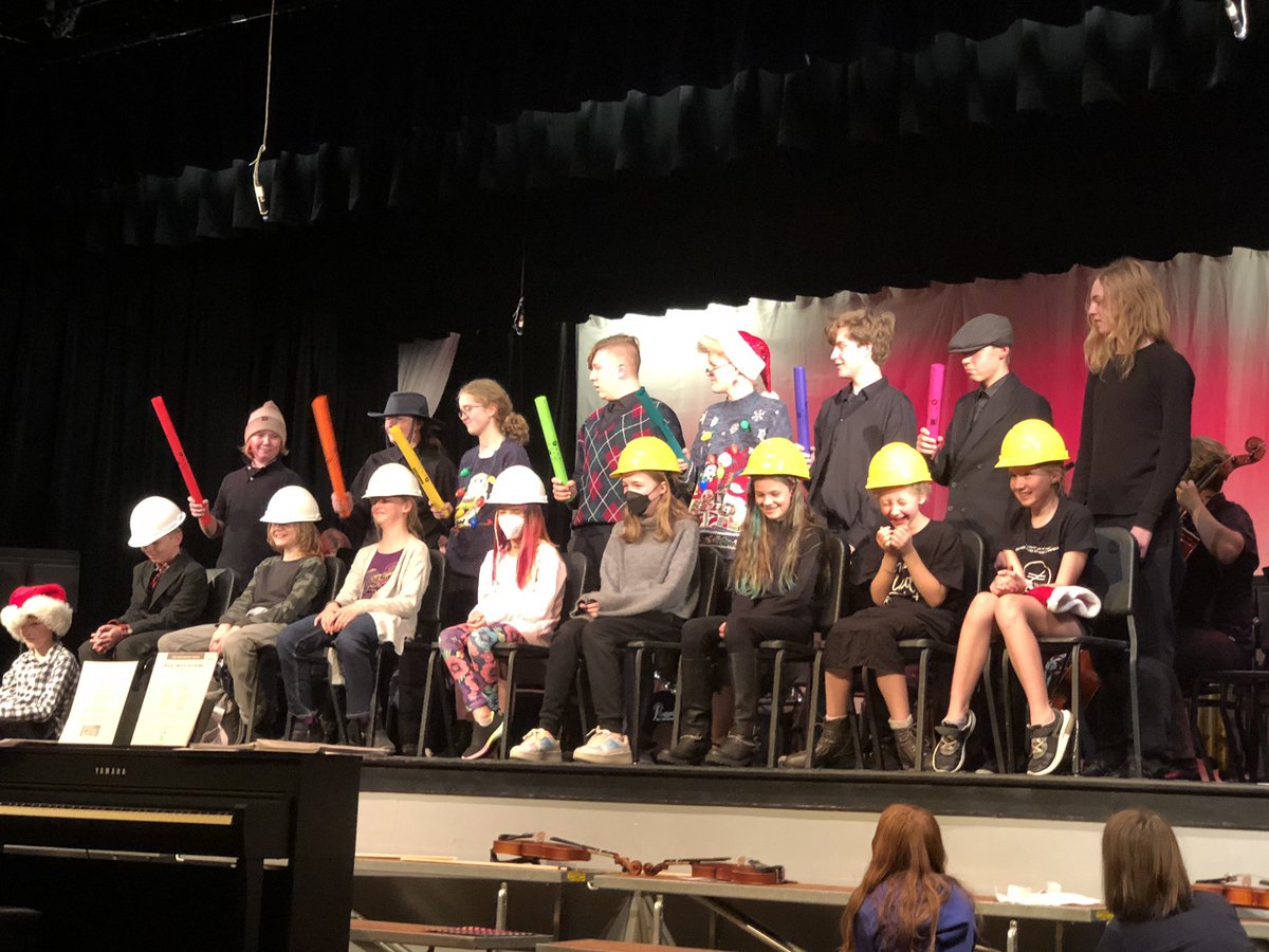 NedElementary's tweet photo. 5th Graders being used as instruments tonight at our orchestra and band mixer performance! 5-12 grade Nederland students performed tonight! Such a wonderful community event. #educationatelevation @BVSDcolorado https://t.co/iZKEBIeeC9