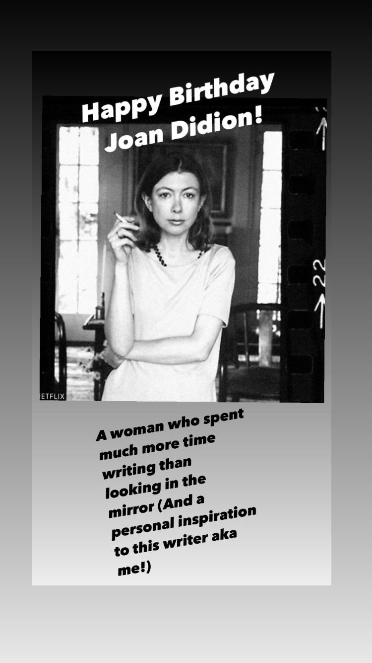 Happy Birthday Joan Didion! The precision of your inspires me always. You were no poser, lady!   