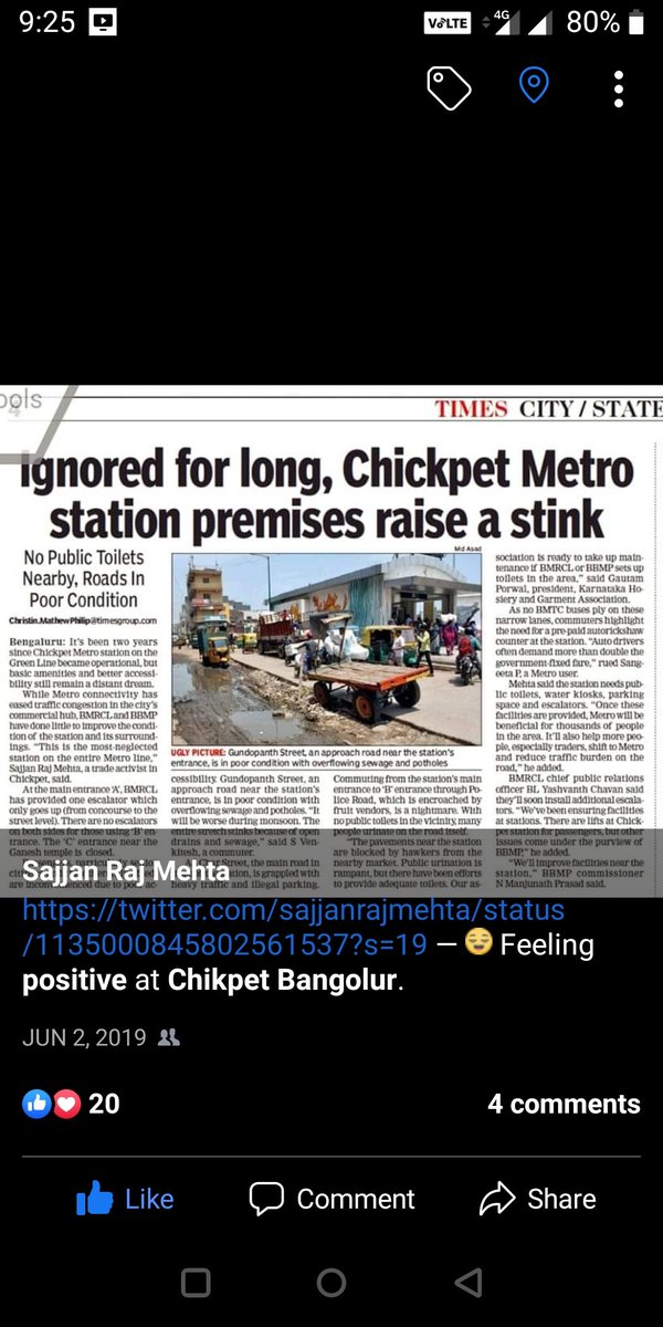 sajjanrajmehta's tweet photo. @ChristinMP_TOI @TOIBengaluru @SruthySUllasTOI @MTF_Mobility @WFRising @WF_Watcher @BPACofficial @Clementcjayakum @SandeepAnirudha @Namma_ORRCA @NammaBengaluroo @Ashokmruthyu #chickpet
#oldbangalore
#mamulpet
#NammaMetro 
#sultanpet
#oldtharugupet

What a great service to safeguard Garden City by Times Group 👍👍👌👌💐💐 https://t.co/HpqHWi2IRo