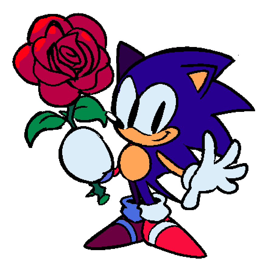 ソニック 「Sonic gives a rose for you! 」|Kirby-Popstarのイラスト