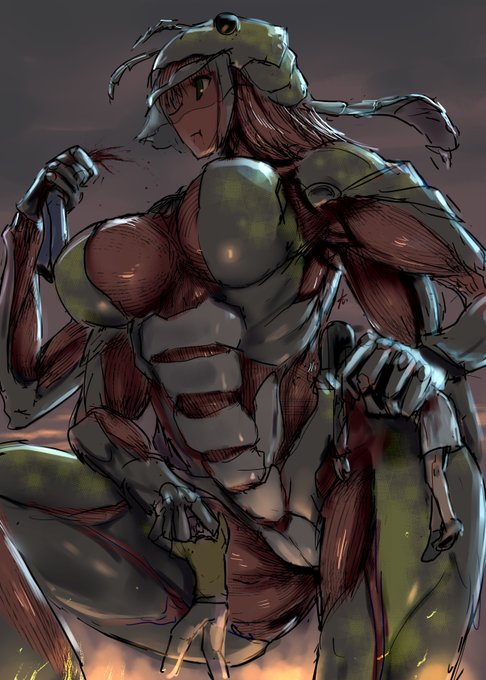 今年描いた人外巨大娘落書き達。 