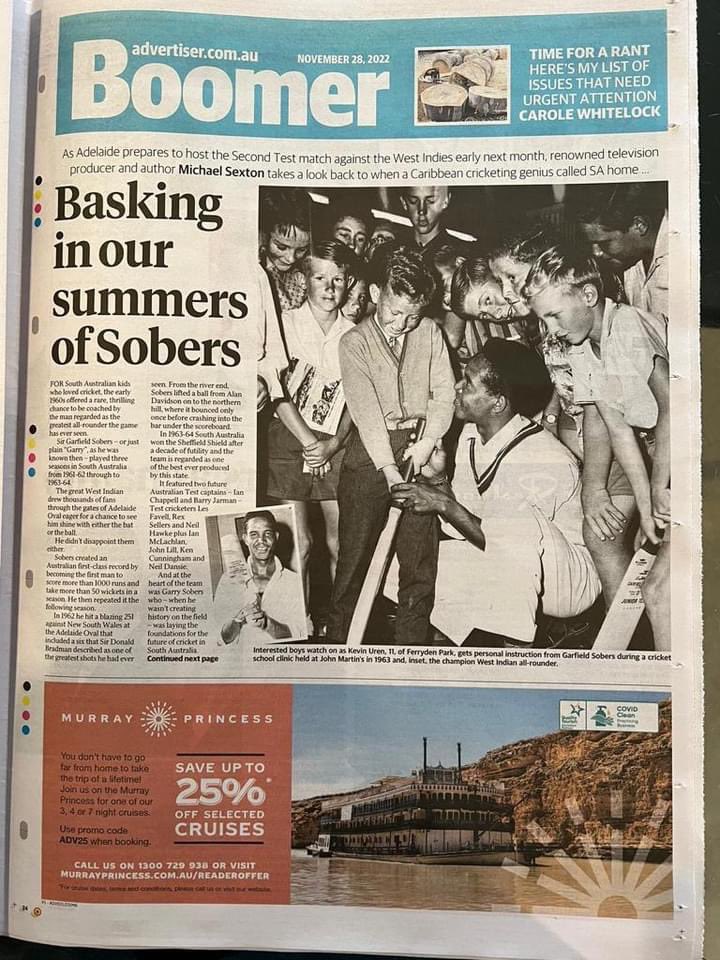 ProspectPirates's tweet photo. The following is a copy of the kind words spoken about The Prospect District Cricket Club by Sir Garfield Sobers prior to tonight’s Not The Test Match Dinner in conjunction with The Rotary Club Adelaide at the  National  Wine Centre. (1/3) https://t.co/bTqKVQuJpJ