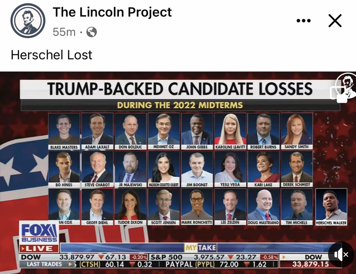 Trump backed candidate losses from the Lincoln Project. Yep. It’s a good day. GOP - you aren’t paying attention and we don’t care.