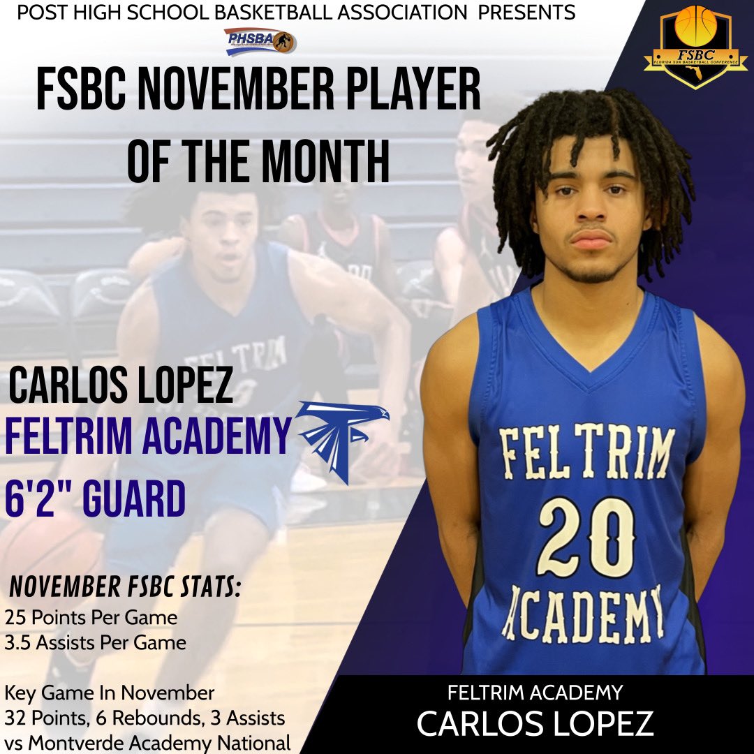 Congratulations to Carlos Lopez of Feltrim Academy on being selected as the FSBC November Player of the Month.