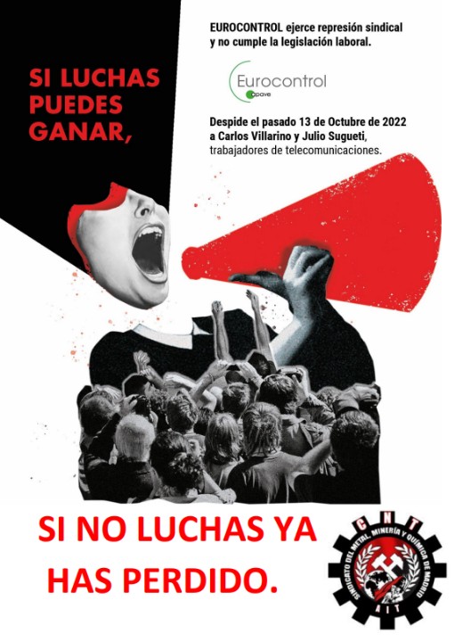 ikeruribes's tweet photo. MADRID | @CNTMetalMadrid Inicia conflicto en @eurocontrol_es contra el despido de dos trabajadores afiliados al sindicato, despedidos por luchar por sus derechos

#Solidaridad
#ApoyayDifunde https://t.co/j3yRy9Yb45