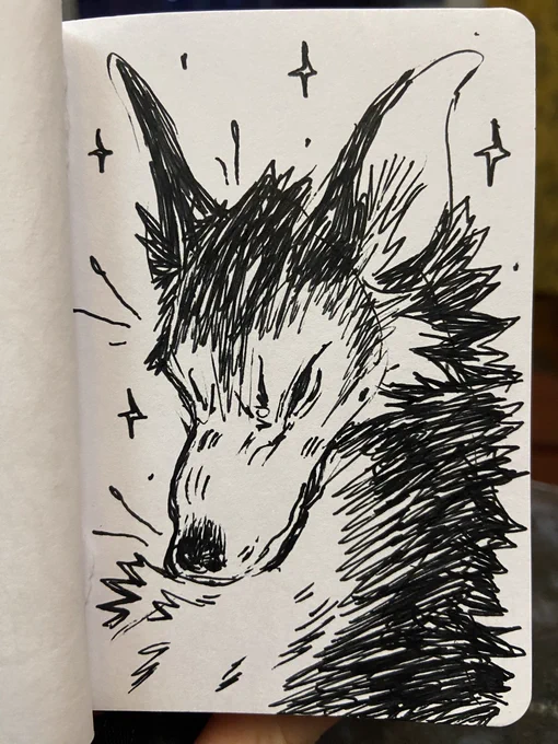 A wuff I doodled for a 10 min warmup 
