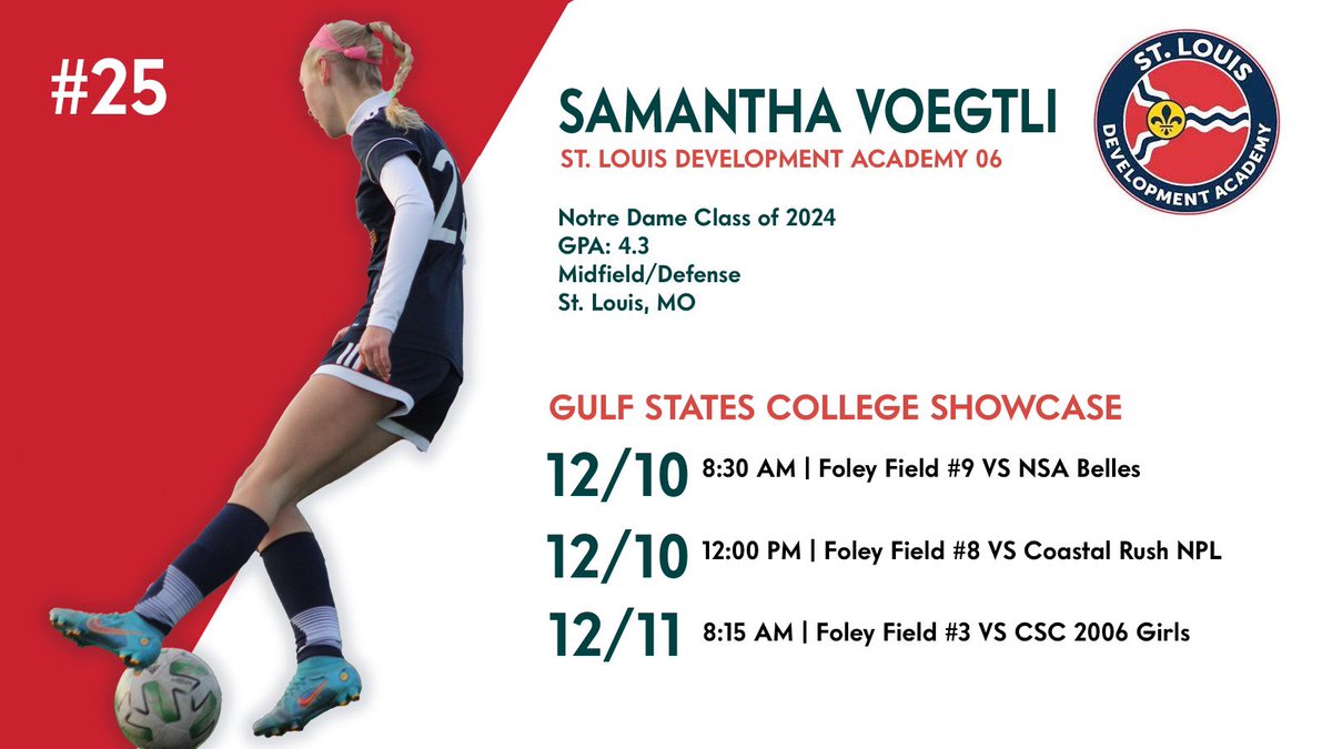 PiChiSammy0822's tweet photo. Looking forward to take the field with my teammates in the @SnapSoccer Gulf States College Showcase this weekend in Foley, Alabama. Can’t wait for some great competition and sunny weather!
📍Foley, Alabama
🗓 December 10th-11th
Link to schedule: https://t.co/cmiUtcbQ8C https://t.co/Uy7iC6QyNl
