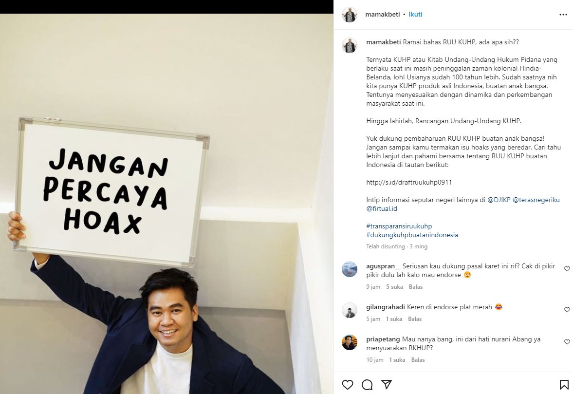 andikamalreza's tweet photo. Seleb promo produk ❌❌❌
Seleb promo Undang Undang (lagi) ✅💕 https://t.co/OuOF7Gsulg