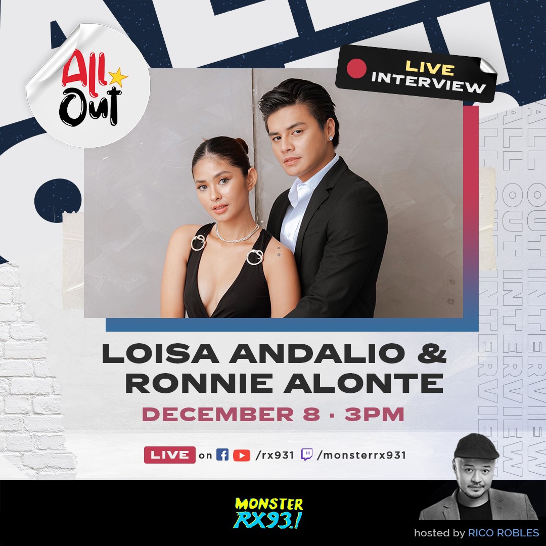 RX931's tweet photo. Loisa Andalio &amp; Ronnie Alonte are bringing the kilig factor on #AllOut! ❤ @iamAndalioLoisa @iamr2alonte 

#LoiNieGoesAllOut with Rico tomorrow, Dec 8 at 3PM. Catch them live on the #RX931 Facebook, YouTube, and Twitch! #LoisaAndalio #RonnieAlonte #Loinie https://t.co/ThRGqZ3xkO