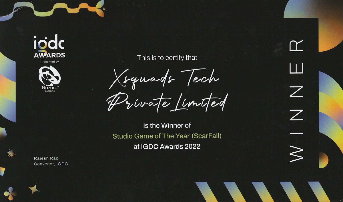 xsquadstech's tweet photo. ScarFall Wins Studio Game of The Year Award at IGDC 2022
#scarfall #battleroyale #gamedev #gamedevelopment #gaming #GamingNews #gamingcommunity https://t.co/nJOEiIezBd