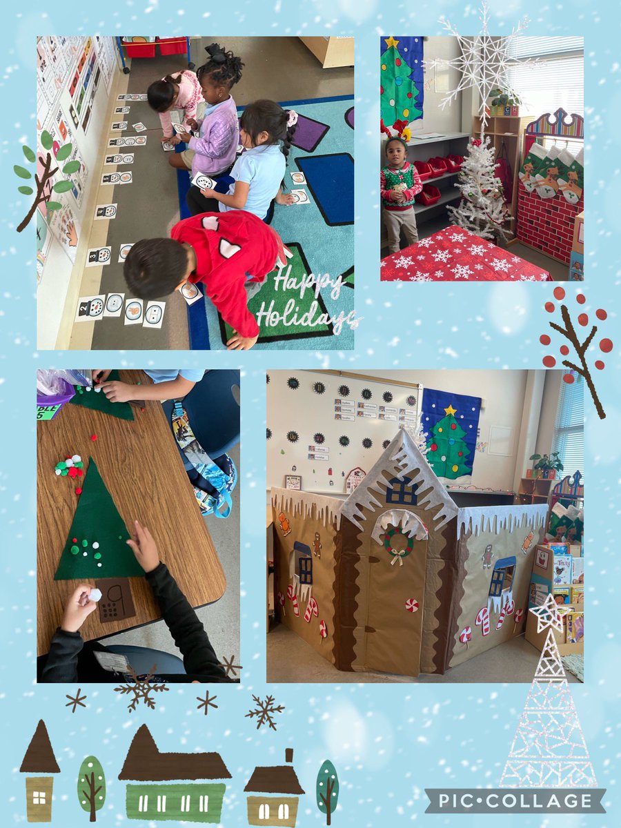 MFlores_CJES's tweet photo. PreK lions enjoying their Christmas/Winter centers 🦁🎅🏼🎄☃️❄️ #TeamSISD #LionStrong #PreKfun Special thanks to our wonderful monitor Mrs. Acevedo for building our beautiful gingerbread house 🥰🙏🏻 https://t.co/rlgKMTJ91n