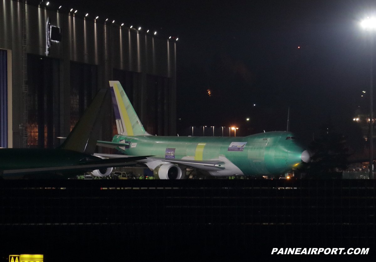 Here is RC704, the final 747. It was rolled out of the factory tonight at 8:05 PM