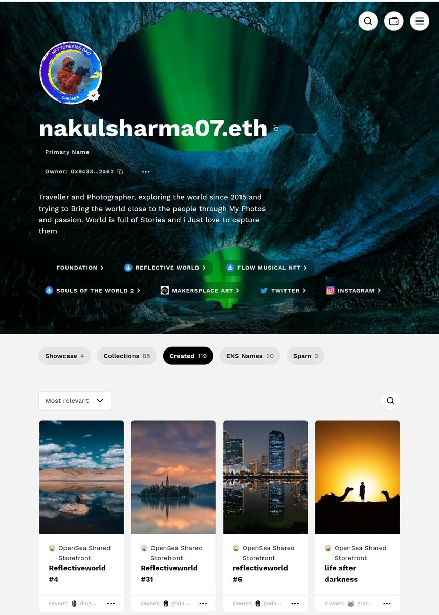 Gm 

My FANTASY CAVE DREAM 1/1 looks awesome on <a href="/ethdotco/">Eth.co</a> as banner.
Such a beautiful way to present your NFTs.. 

Drop your profile and love to connect and see.. 

Please RT/QT