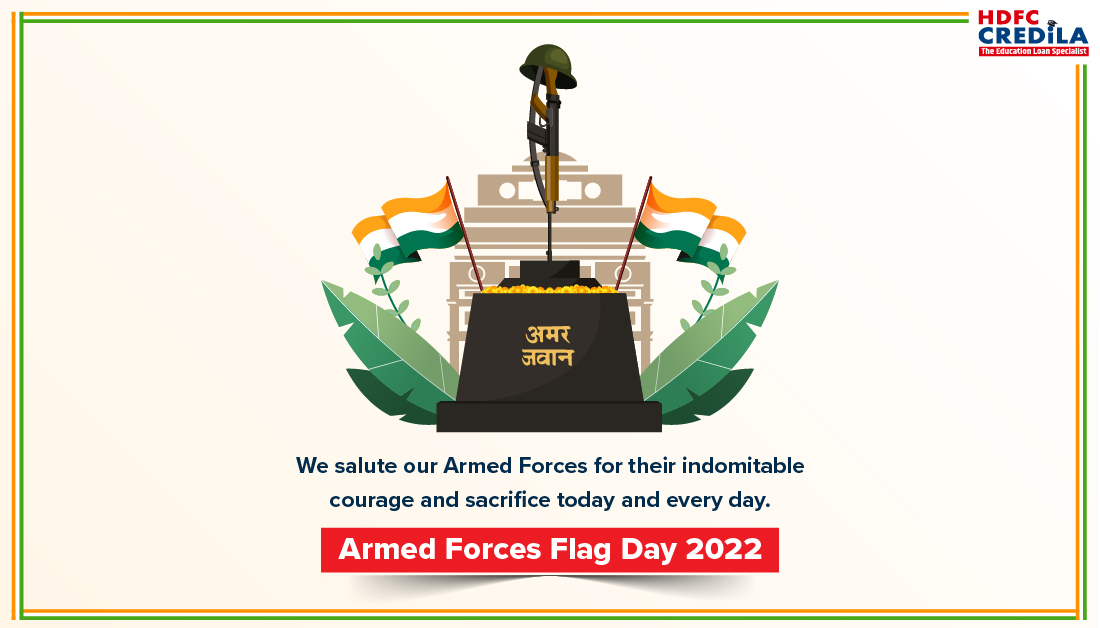 CredilaFinserv's tweet photo. We honour our Armed Forces, the pride of our nation.
#HDFCCredila #ArmedForcesFlagDay #ArmedForcesFlagDay2022 #JaiHind #ArmedForced #IndianArmy #SaluteTheSoldiers https://t.co/lgXonAikPN