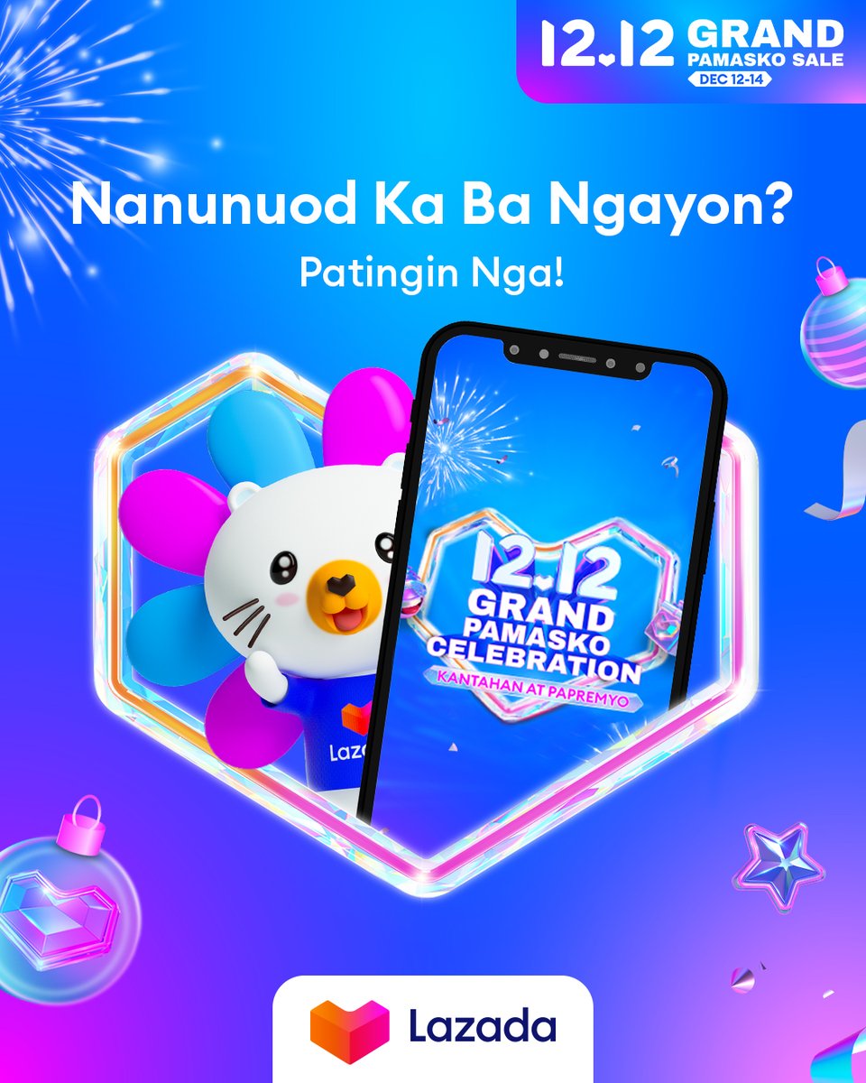 LazadaPH's tweet photo. May pa-voucher kami para sa mga nakatutok sa #LazadaGrandPamaskoCelebration 👀

Show us proof na nanunuod ka ngayon and be one of our lucky winners! Be as creative as you can for higher chances of winning 😉

👉 https://t.co/48ou5v12jp

#LazadaGrandPamaskoSale #LazadaPH1212 https://t.co/nUo7RGKFkW