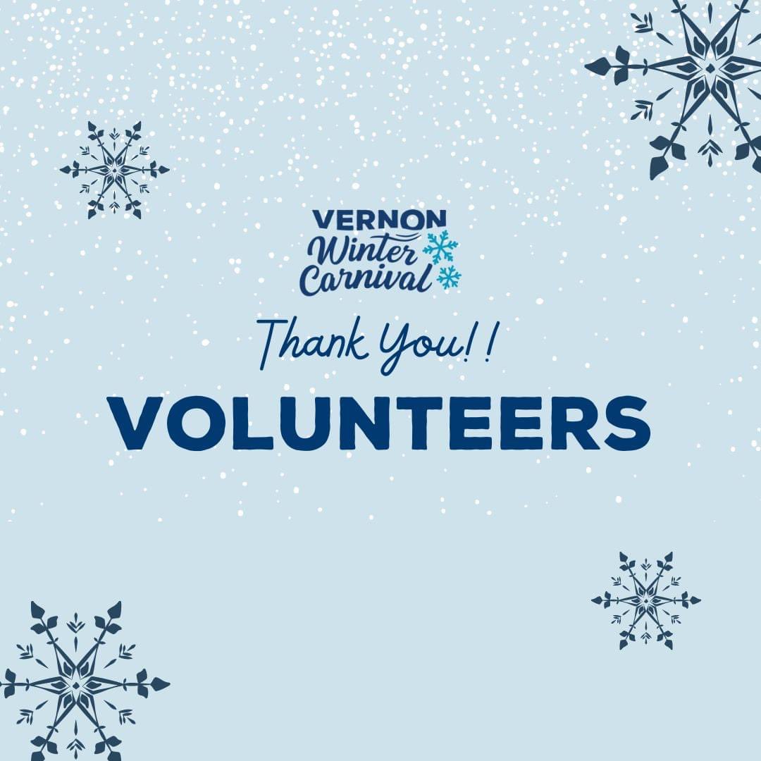 Thank you, volunteers! Did you know? Vernon Winter Carnival Society is a non-profit organization. Yes, we are!  Our mission is to bring community together (with events and fun!) and to promote Vernon as a winter destination. 
vernonwintercarnival.com

#VernonWinterCarnival #vwc
