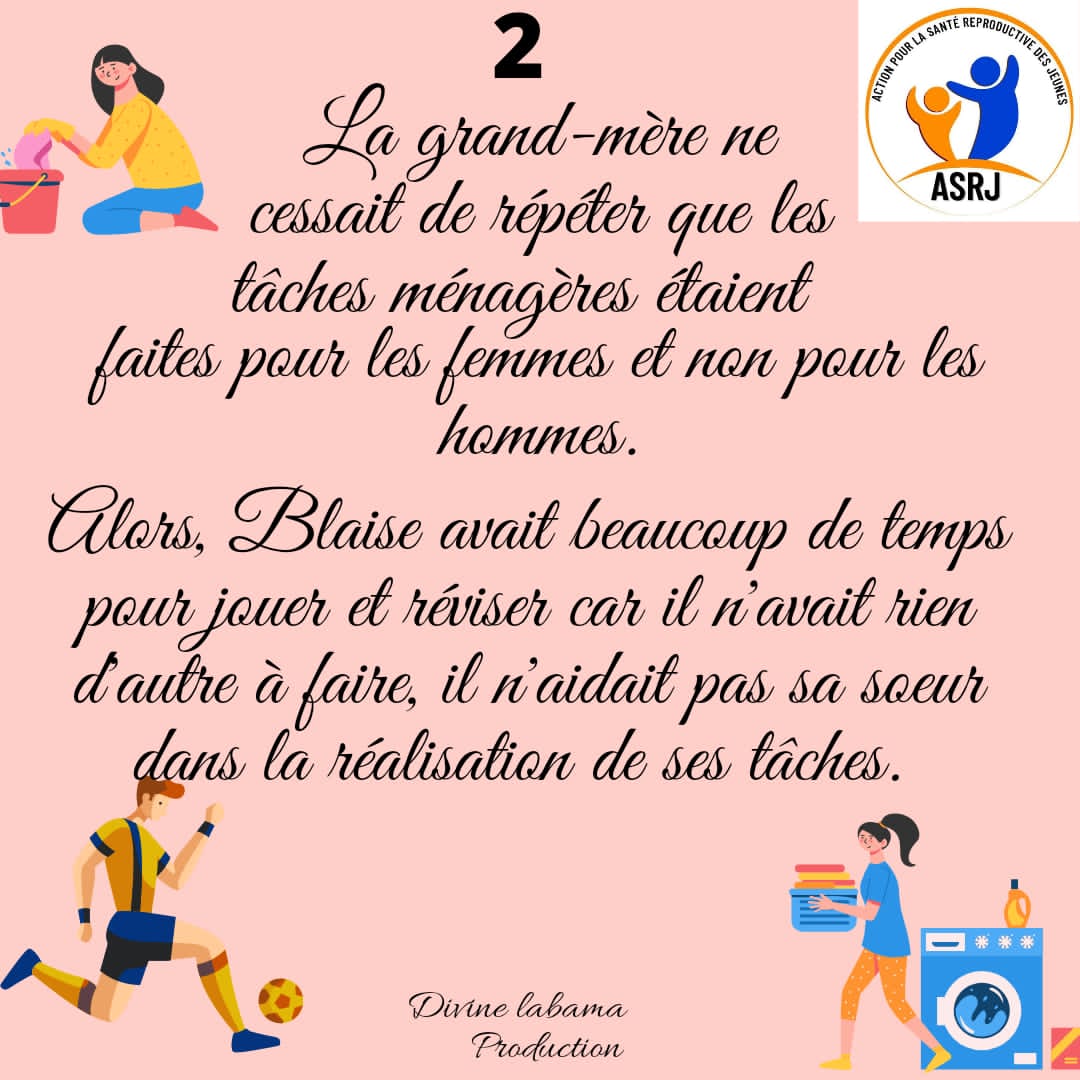 Asrjrdcongo's tweet photo. #HistoireVécue : Après avoir lu l'histoire de la grand-mère de Blaise et Cécile. Selon vous : 
1. Quel est le problème identifié ?
2. Quelles sont les causes de ce problème identifié ?
3. Les tâches ménagères ne sont réservées qu'aux filles ? 
#VotreAvisCompte https://t.co/LEwvCGexdp